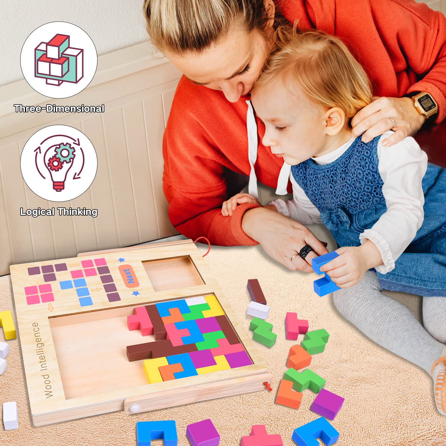 FFTROC colorful wooden blocks shown for creative building sessions.