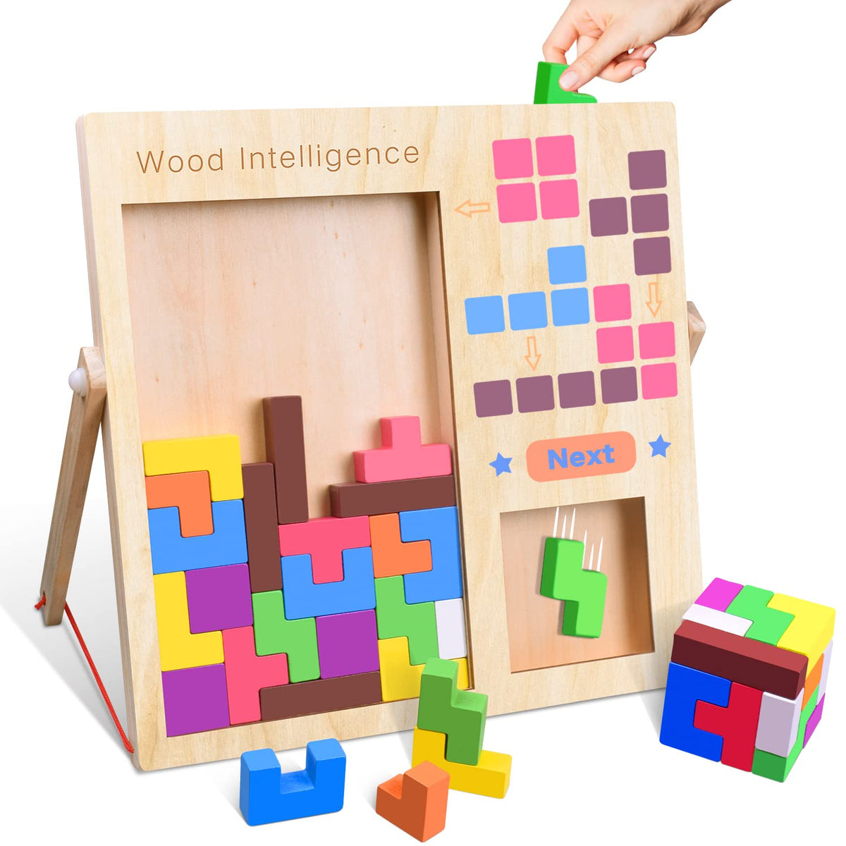 FFTROC wooden puzzle case pictured for organized, screen-free play.