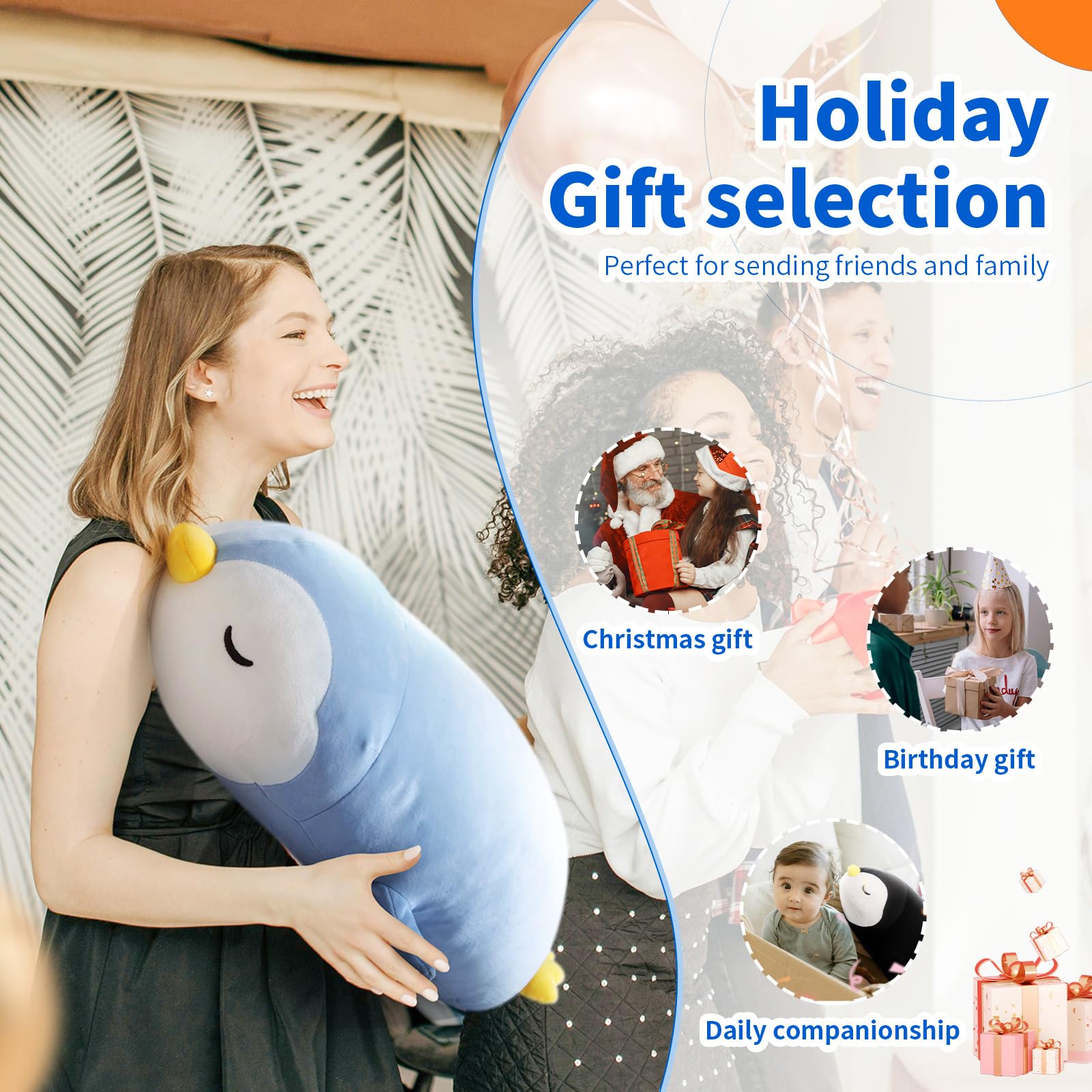 FFxiong 22-inch penguin plush gift-ready design for birthdays and holidays