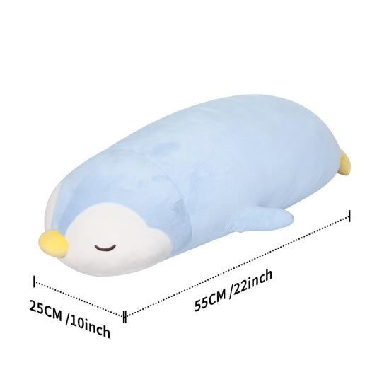 FFxiong 22-inch penguin plush side view, ideal for comforting reading sessions