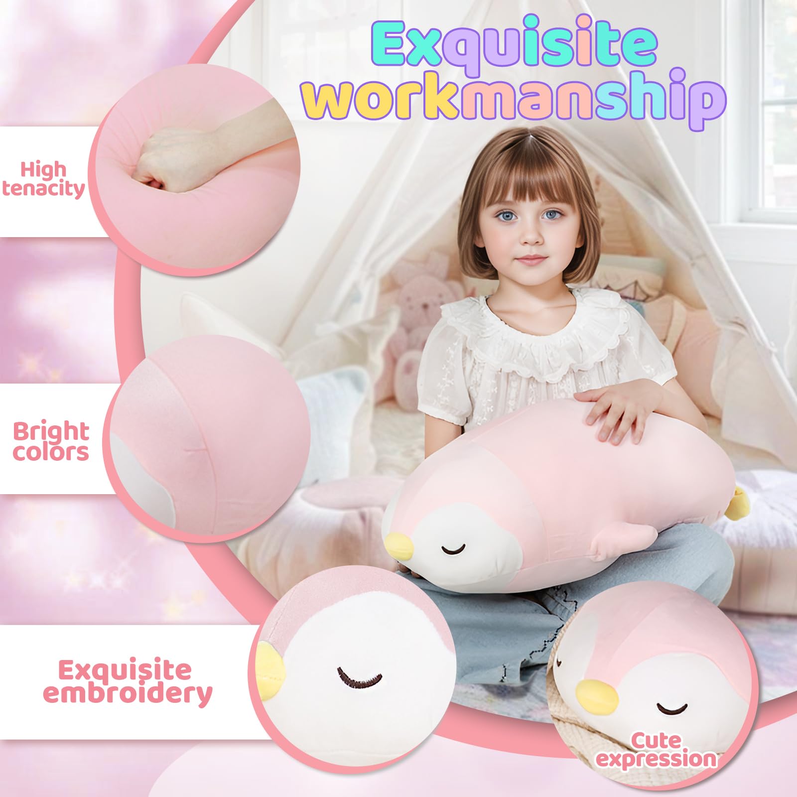 FFxiong penguin plush is surface washable for easy cleaning.