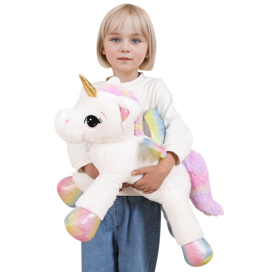 FFxiong 24-inch unicorn plush front view, a cuddly giant toy for kids