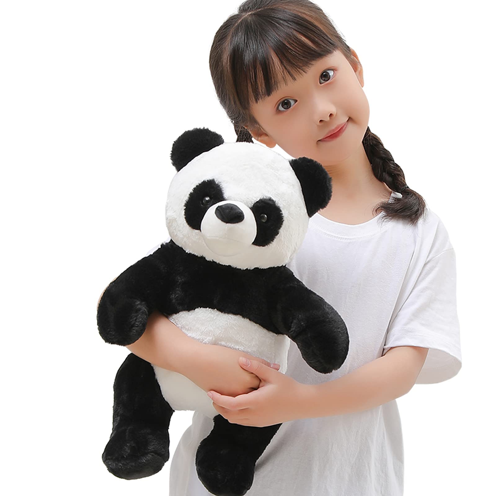 FFxiong panda plush face close-up shows soft coat ideal for comforting hugs.