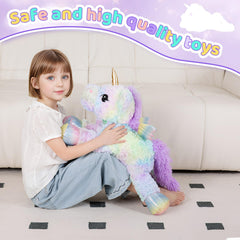 FFxiong pastel rainbow fur blends purples, blues, greens, and yellows for a dreamy vibe.