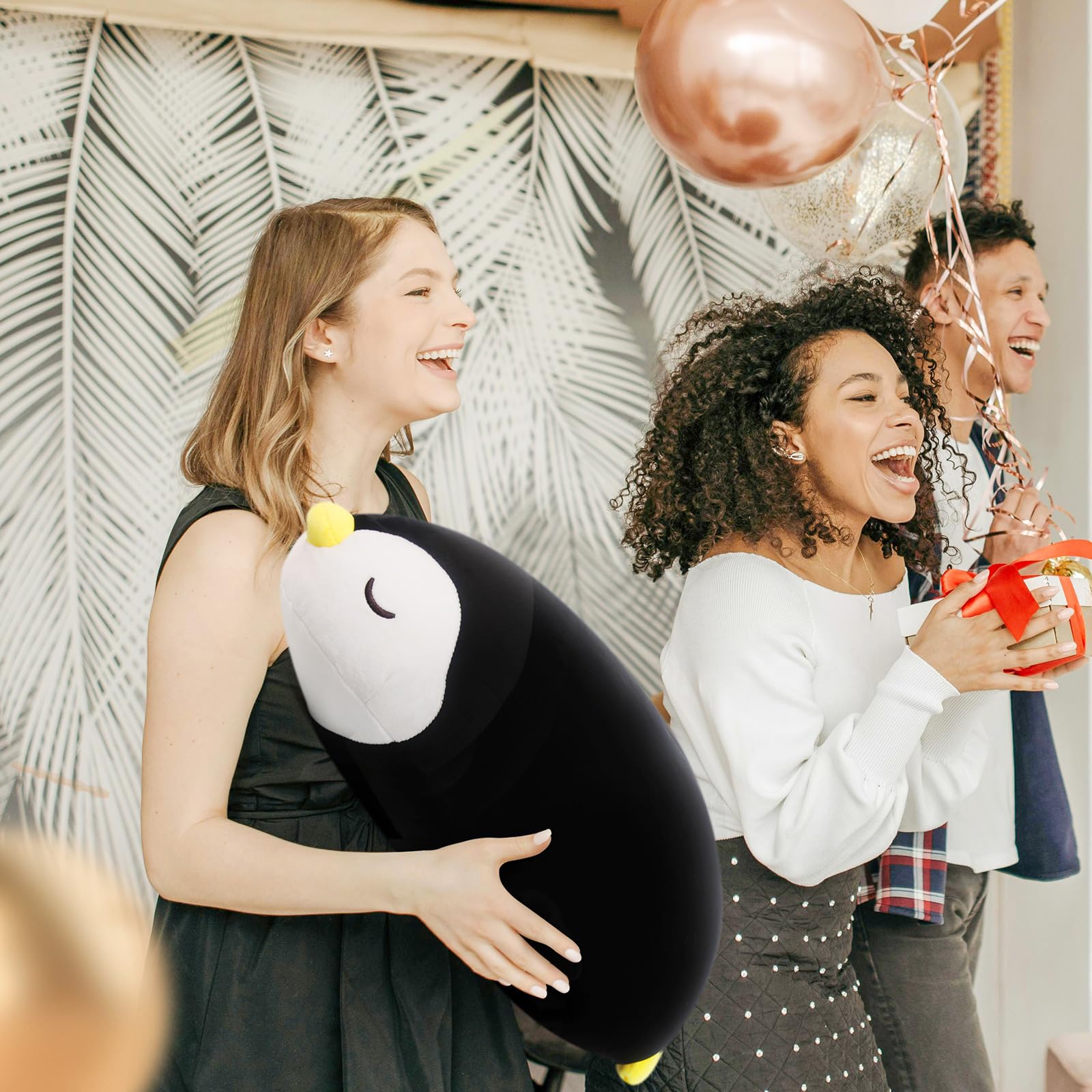 FFxiong penguin plush washable cover for simple care.