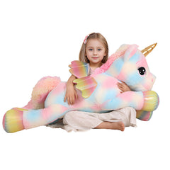 Soft 110cm unicorn stuffed animal by FFxiong for bedtime comfort.