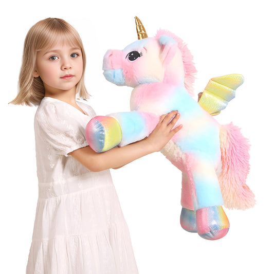 FFxiong unicorn pillow with rainbow wings, perfect for bedtime comfort