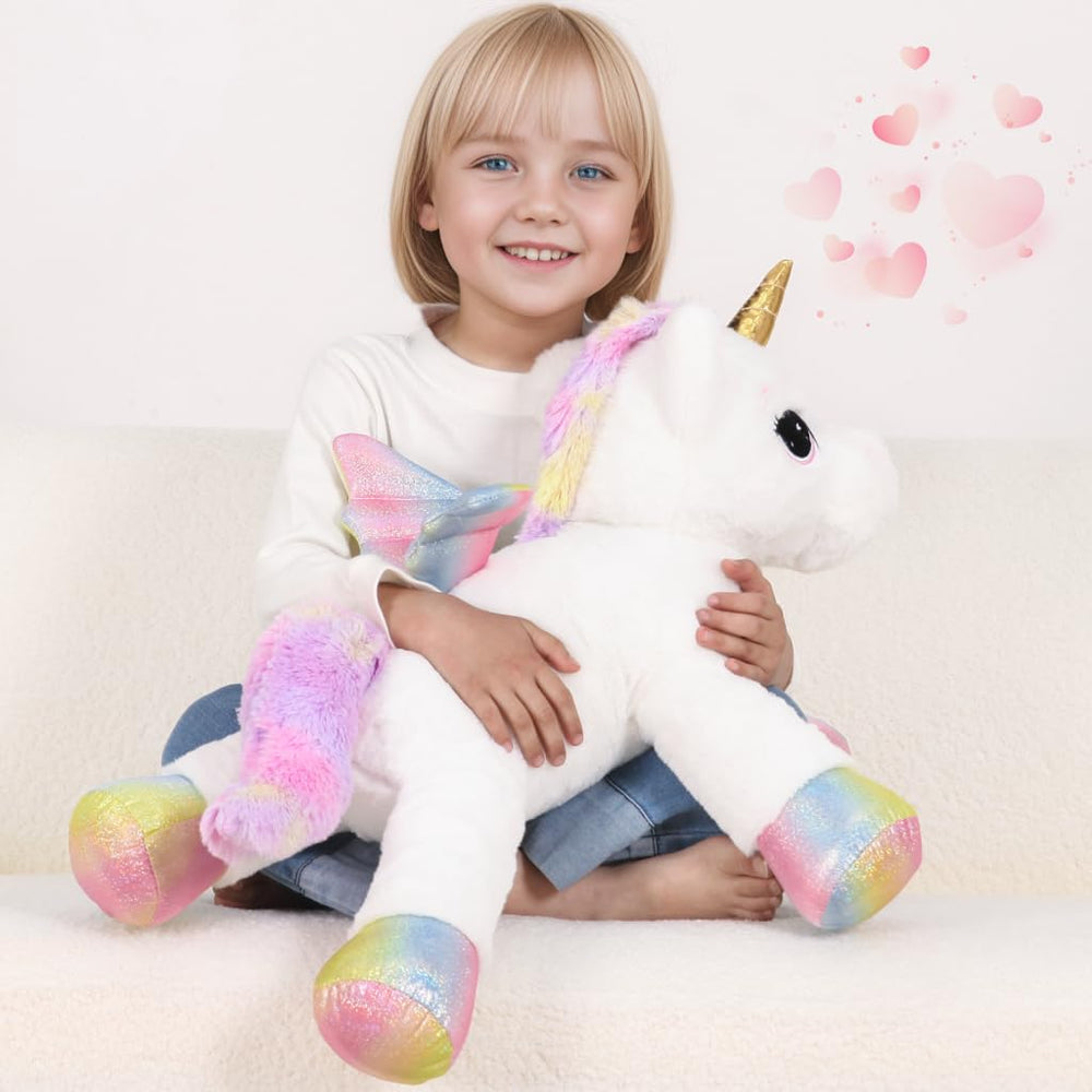 FFxiong unicorn plush face detail, friendly expression for kids