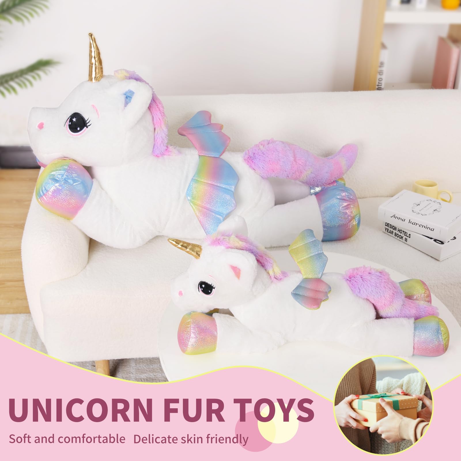 FFxiong unicorn plush packaging, gift-ready presentation