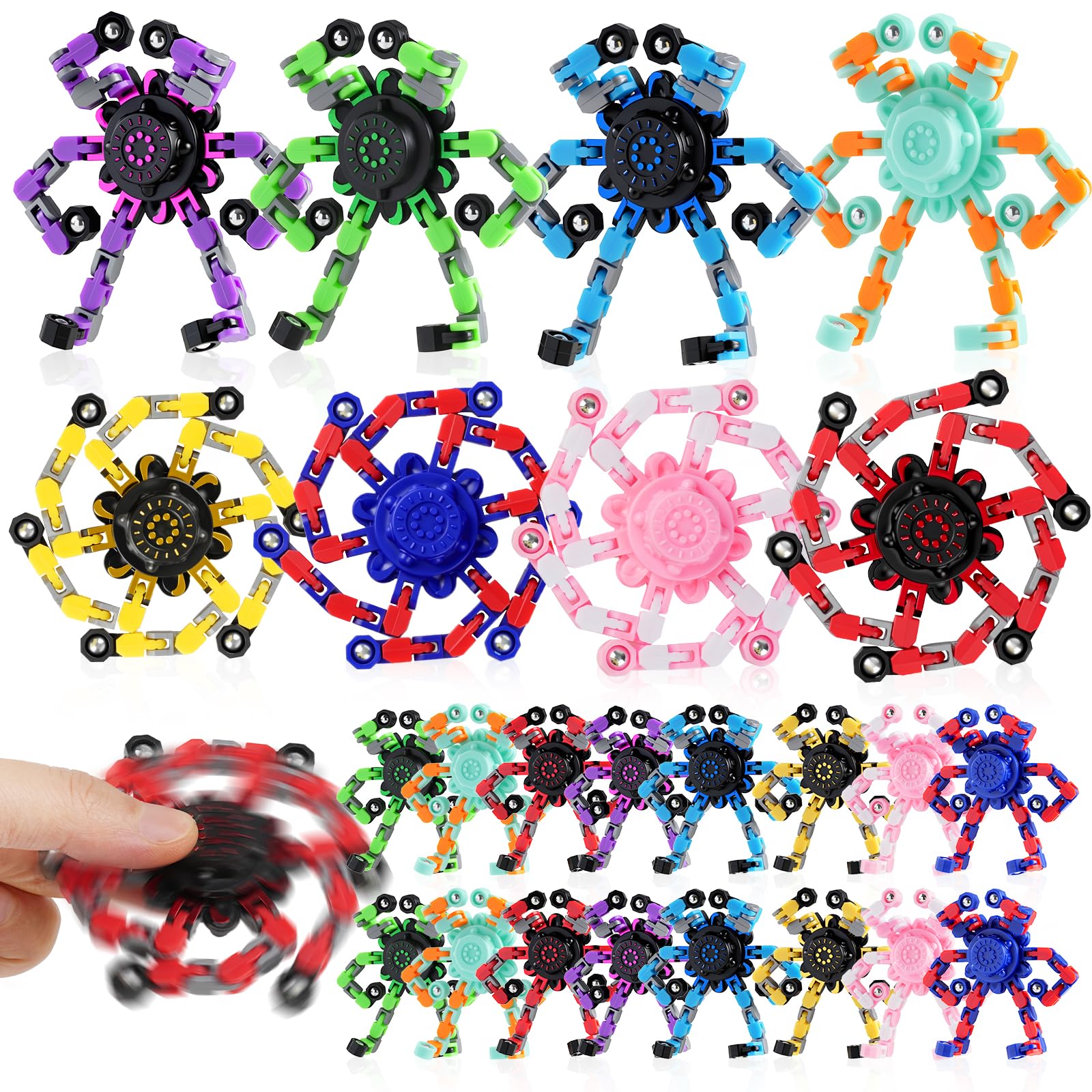 FGYLYOX transformable fidget spinner robot red for focused play and calm