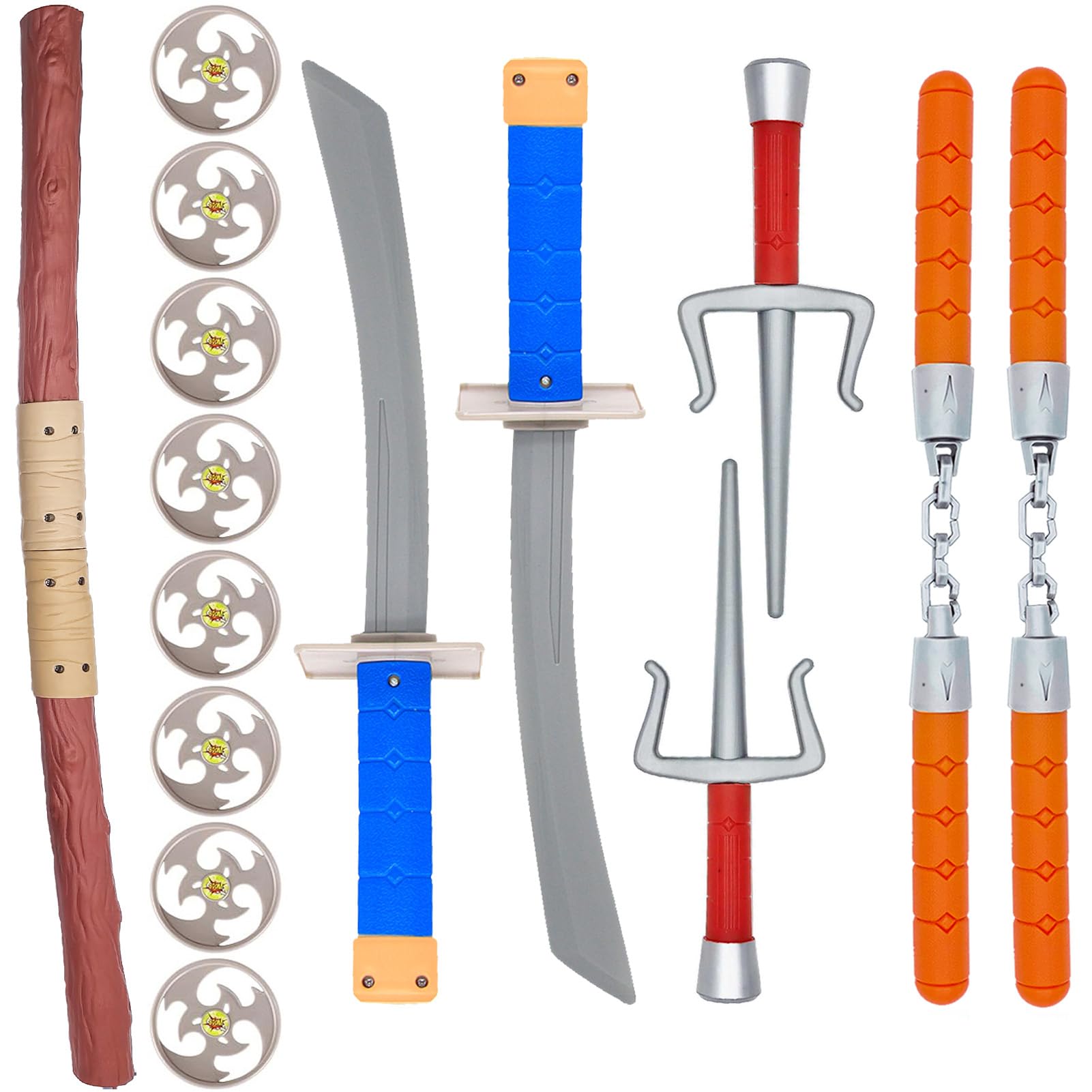 FHARLXQ ninja swords with blue grips for safe, imaginative swordplay