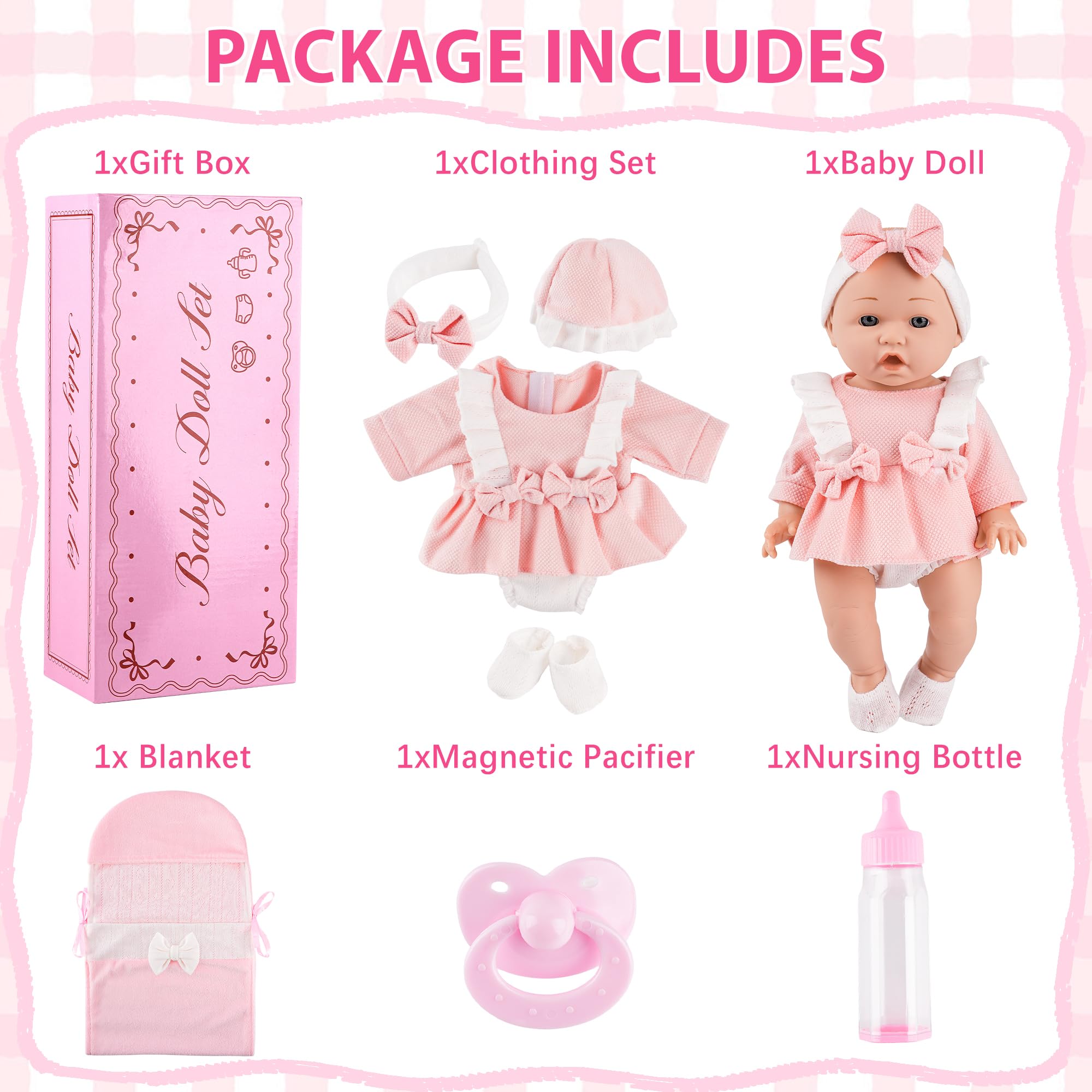 fhjax 12-inch baby doll gift box setup for exciting unboxing moments