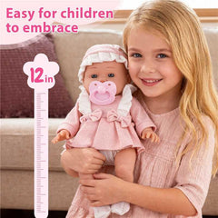 fhjax 12-inch baby doll skin textures highlight tactile realism for cuddling
