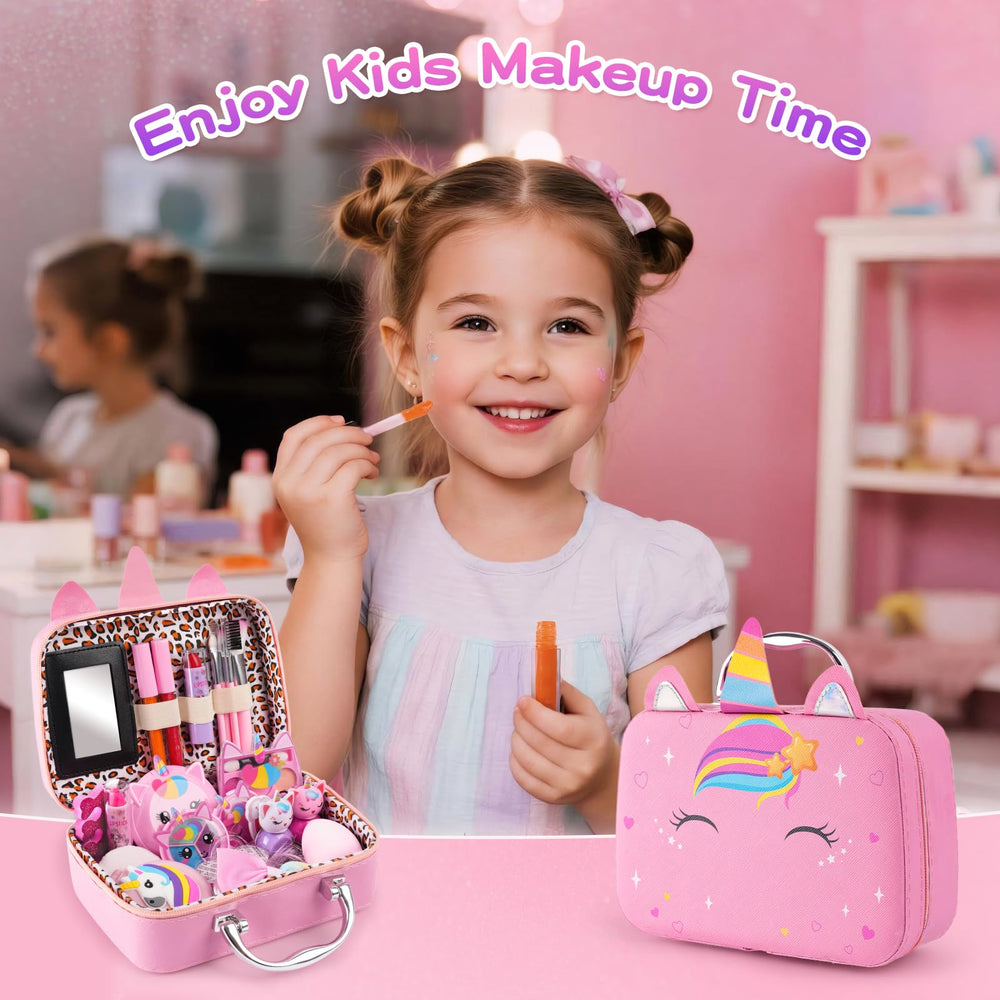 fhjax pink makeup box keeps everything neatly stored after pretend play