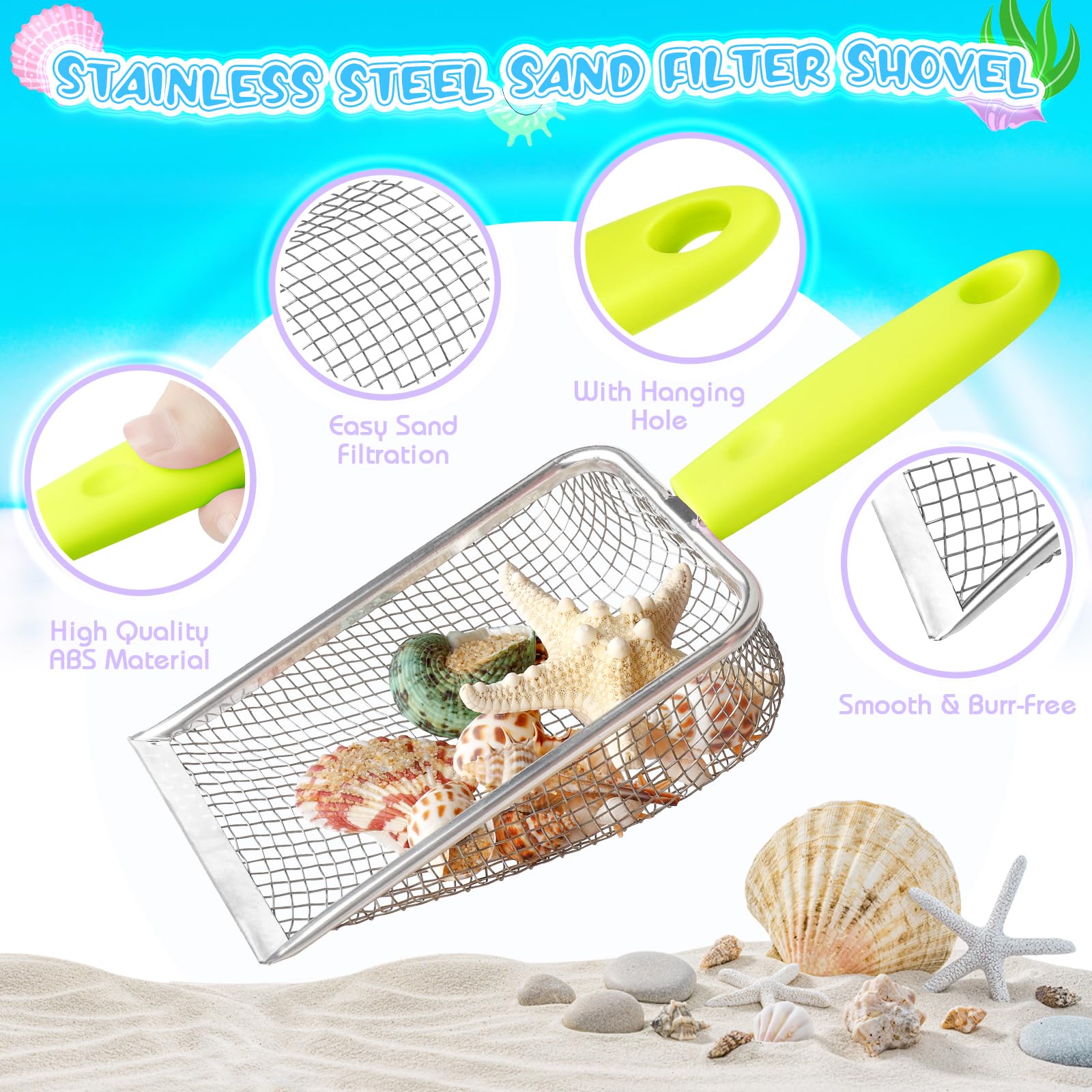 FHOZGECY sand shovels helping kids scoop and sculpt.