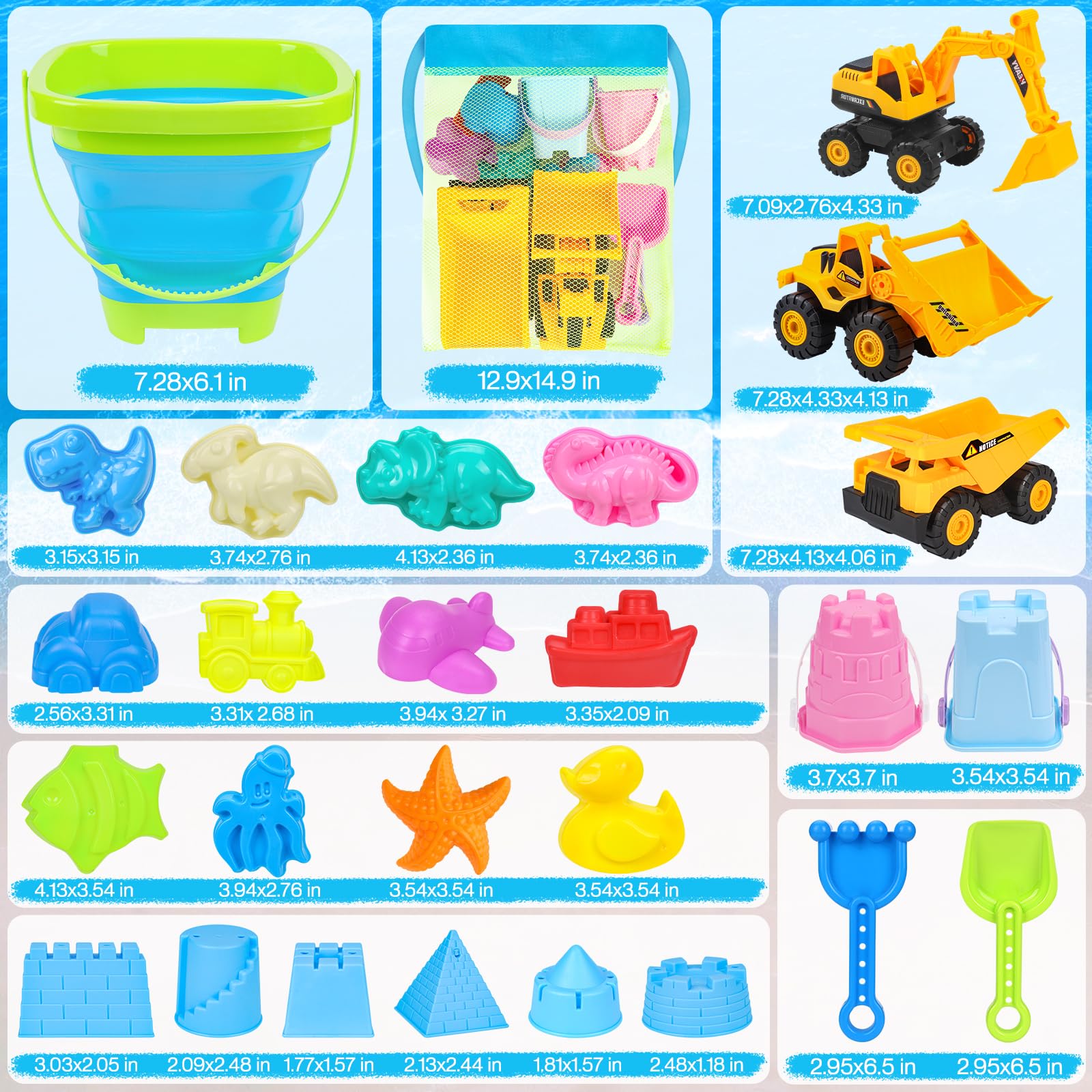 FHOZGECY mesh bag beach toy, quick dry storage after fun in the sun.