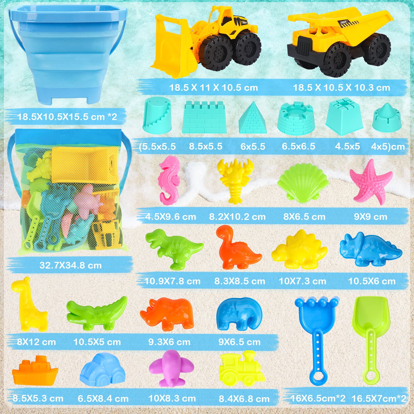 FHOZGECY mesh bag for drying and storing beach toys after play