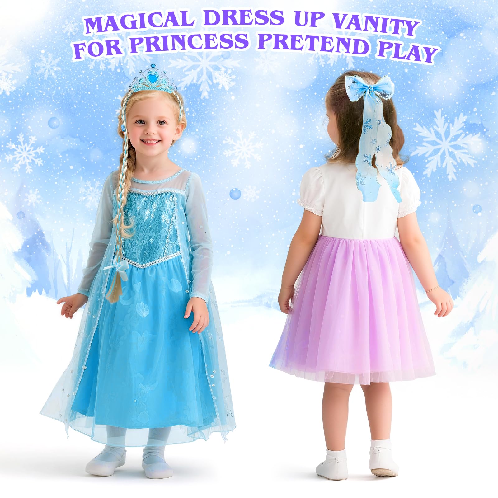 FHOZGECY vanity table lights create a magical salon ambiance for kids.