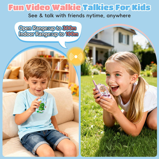 FHskFH built-in camera walkie talkie enables real-time video chats.