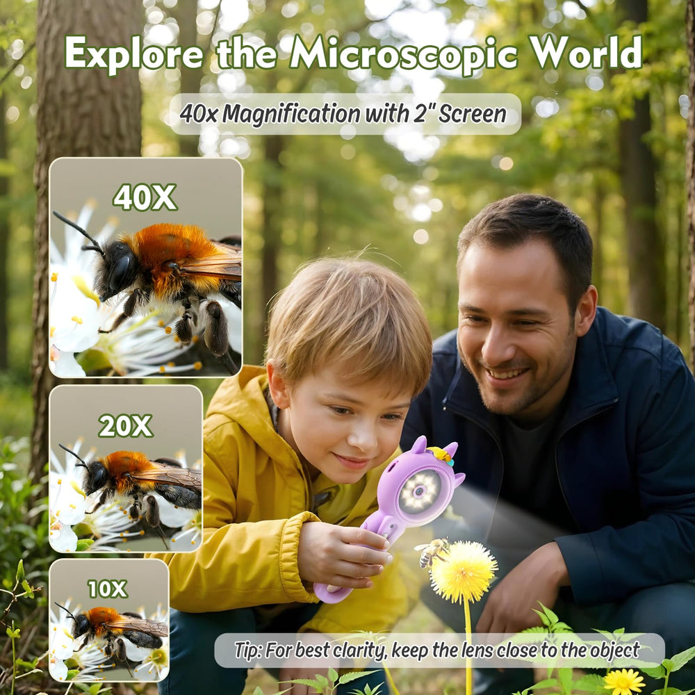 FHskFH Kids Microscope 16x zoom knob for fine focus