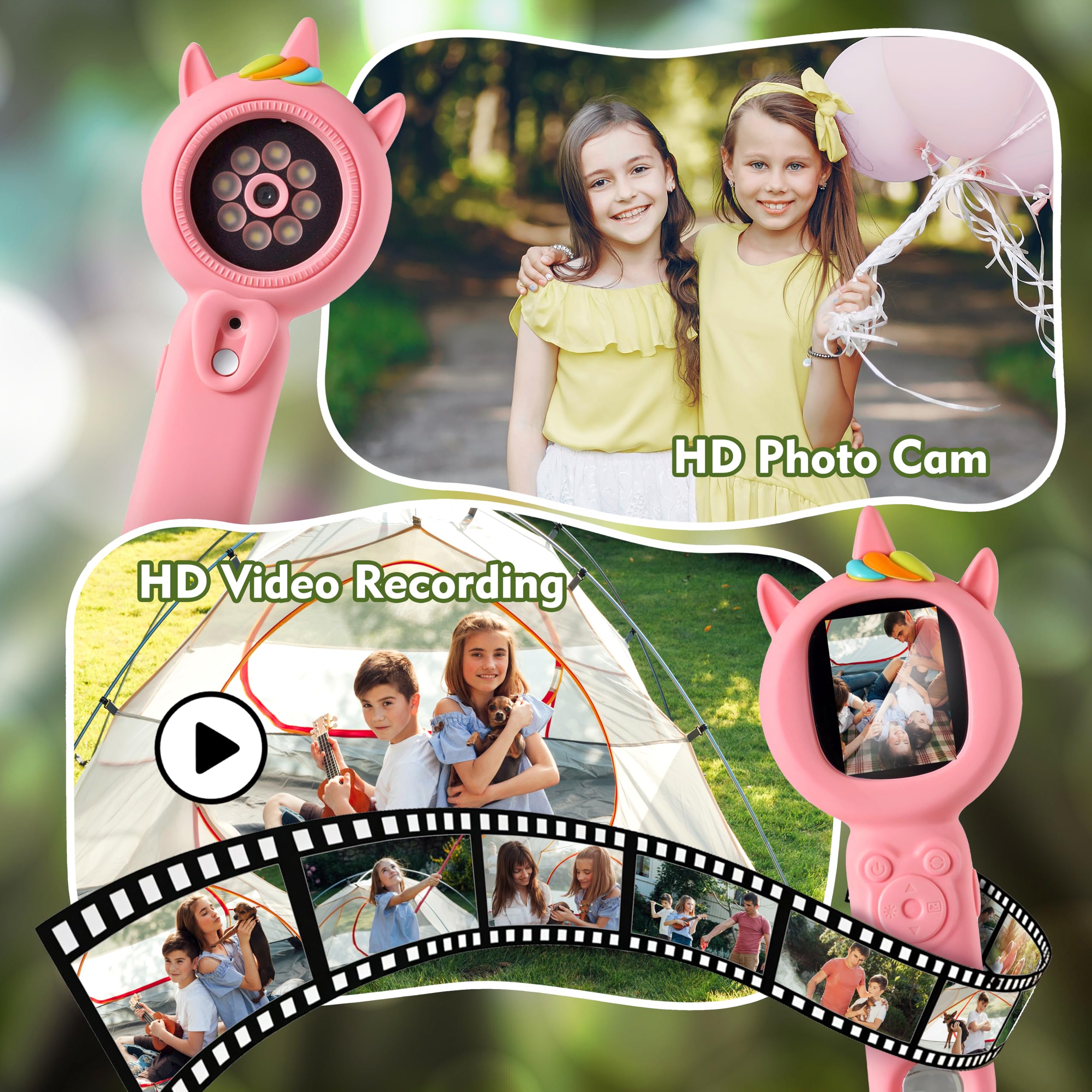 FHskFH Kids Microscope 2-inch IPS display for easy viewing of findings