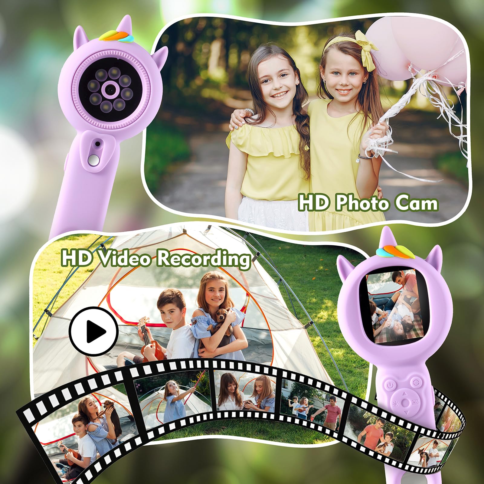 FHskFH Kids Microscope 2-inch IPS screen for clear viewing