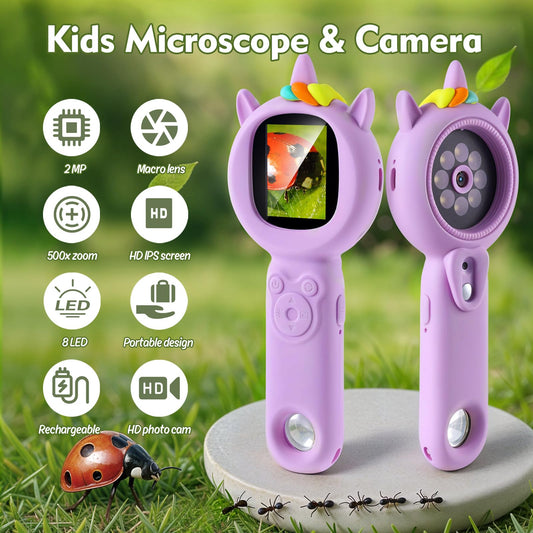 FHskFH Kids Microscope 500x magnification reveals tiny details