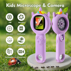 FHskFH Kids Microscope 500x magnification reveals tiny details