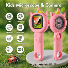 FHskFH Kids Microscope offers 500x magnification for tiny details