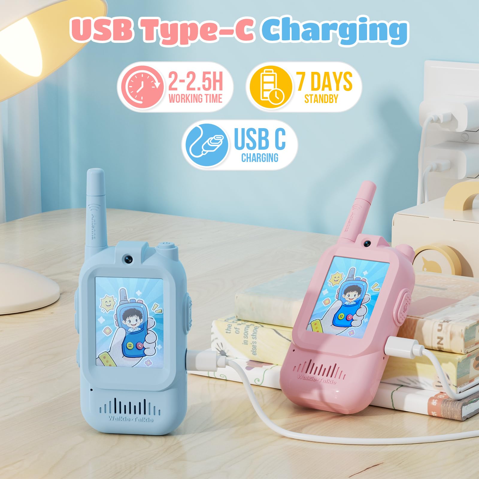 FHskFH Walkie Talkies offering up to 1000 feet of private range.
