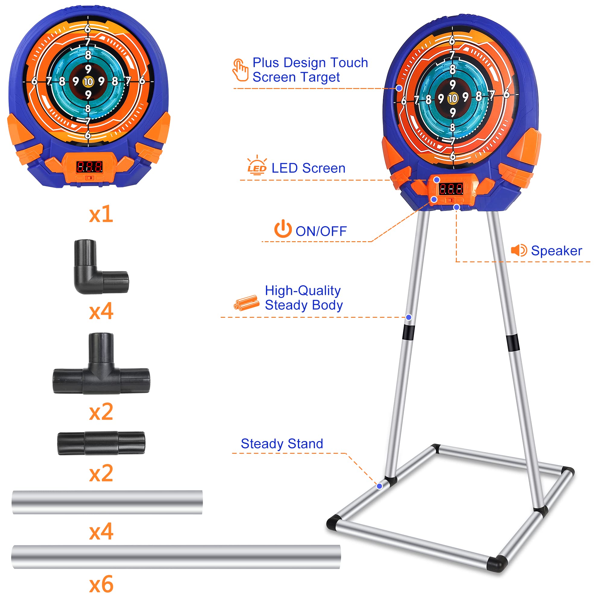 Fibevon digital target with detachable stand for versatile practice setups.