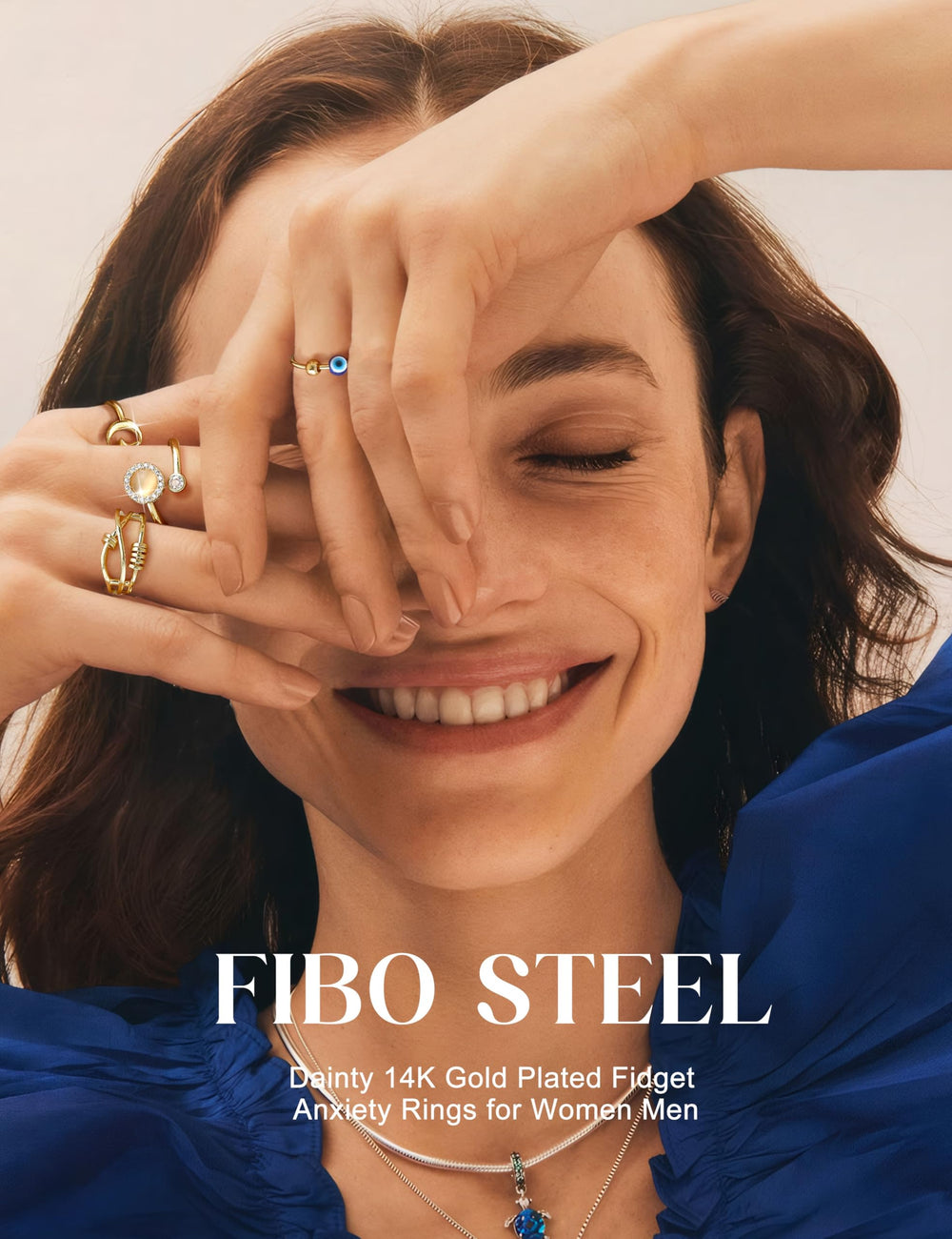 FIBO STEEL Evil Eye fidget ring—protective motif with everyday practicality.