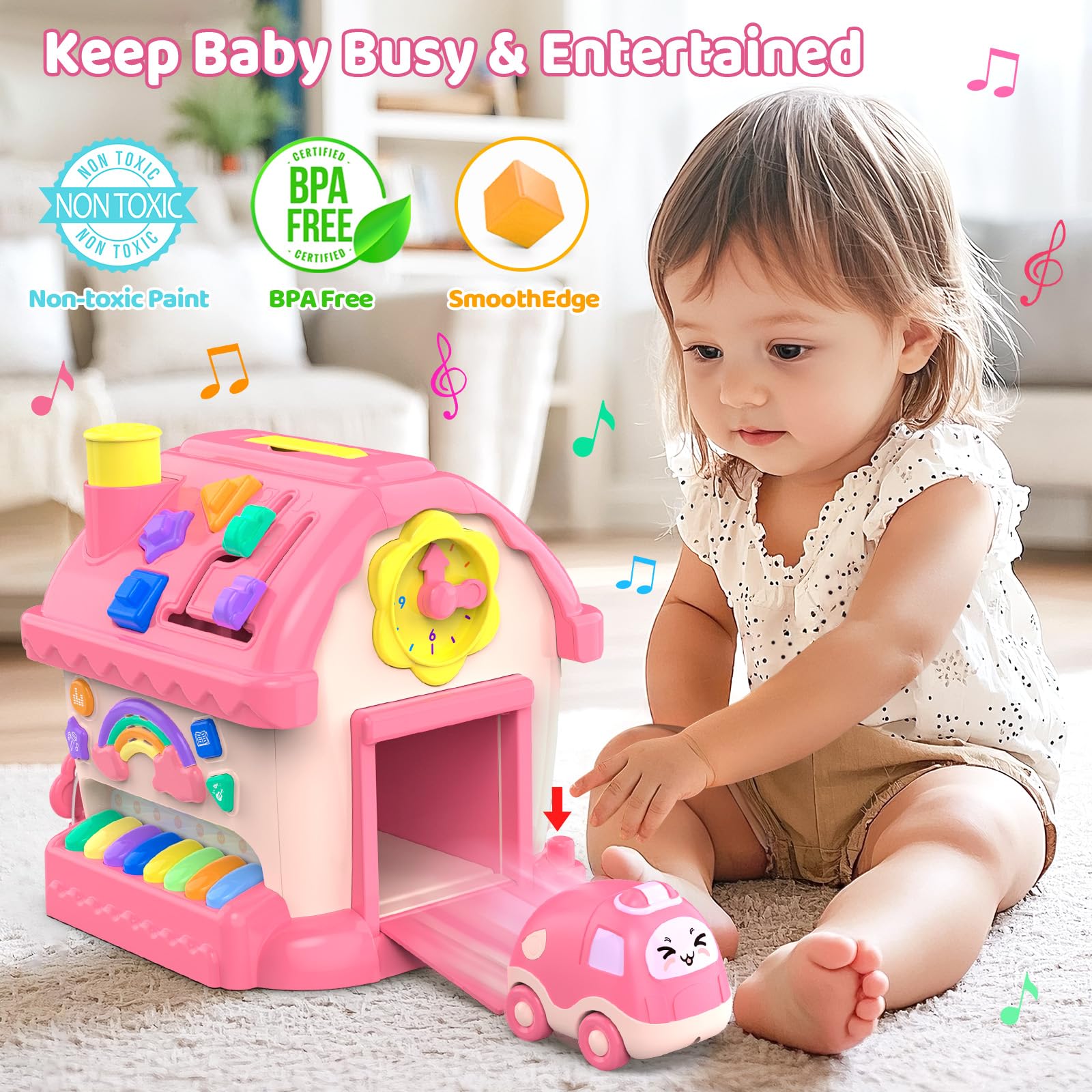 Fidecexv Montessori toy house car track inspires movement and problem-solving.