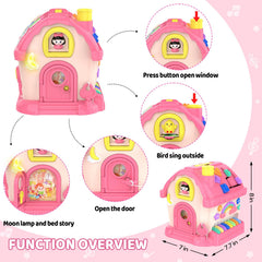 Fidecexv Montessori toy house door open scene encourages cause-and-effect exploration.