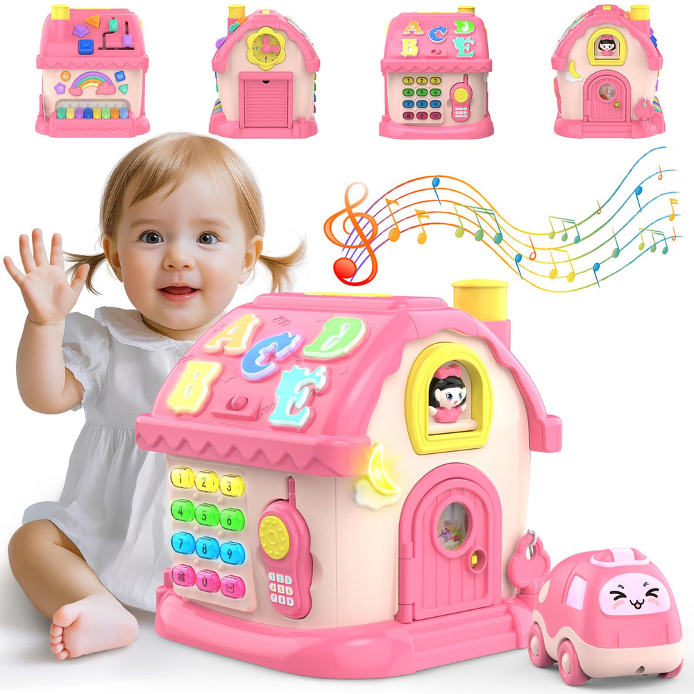 Fidecexv Montessori toy house front view promotes interactive play and early learning.
