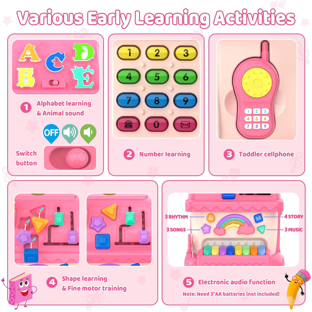Fidecexv Montessori toy house moon light feature supports visual tracking and bedtime storytelling.
