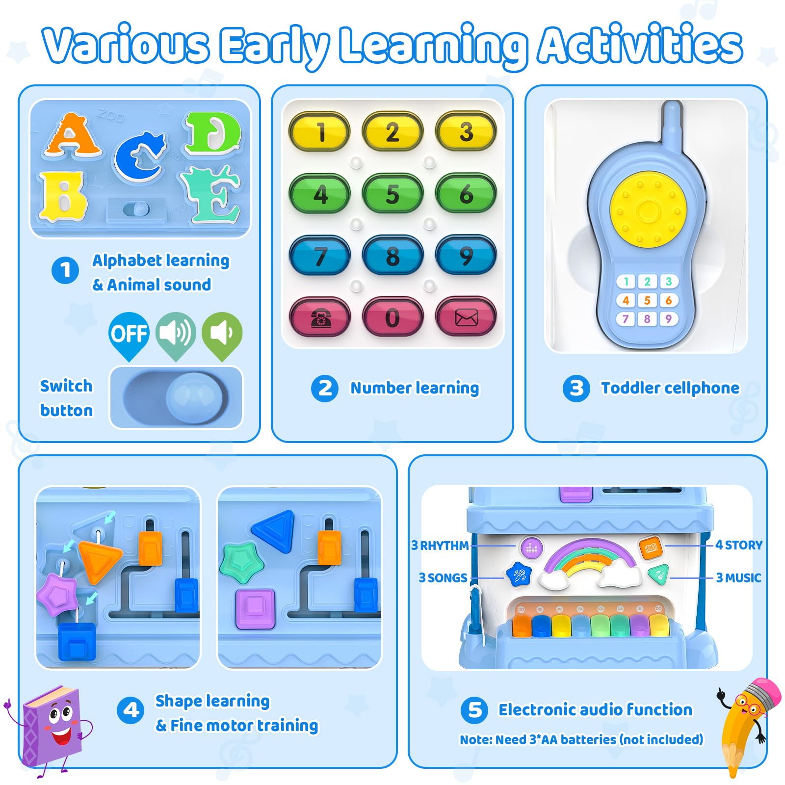 Fidecexv toddler sound and light features encourage sensory play