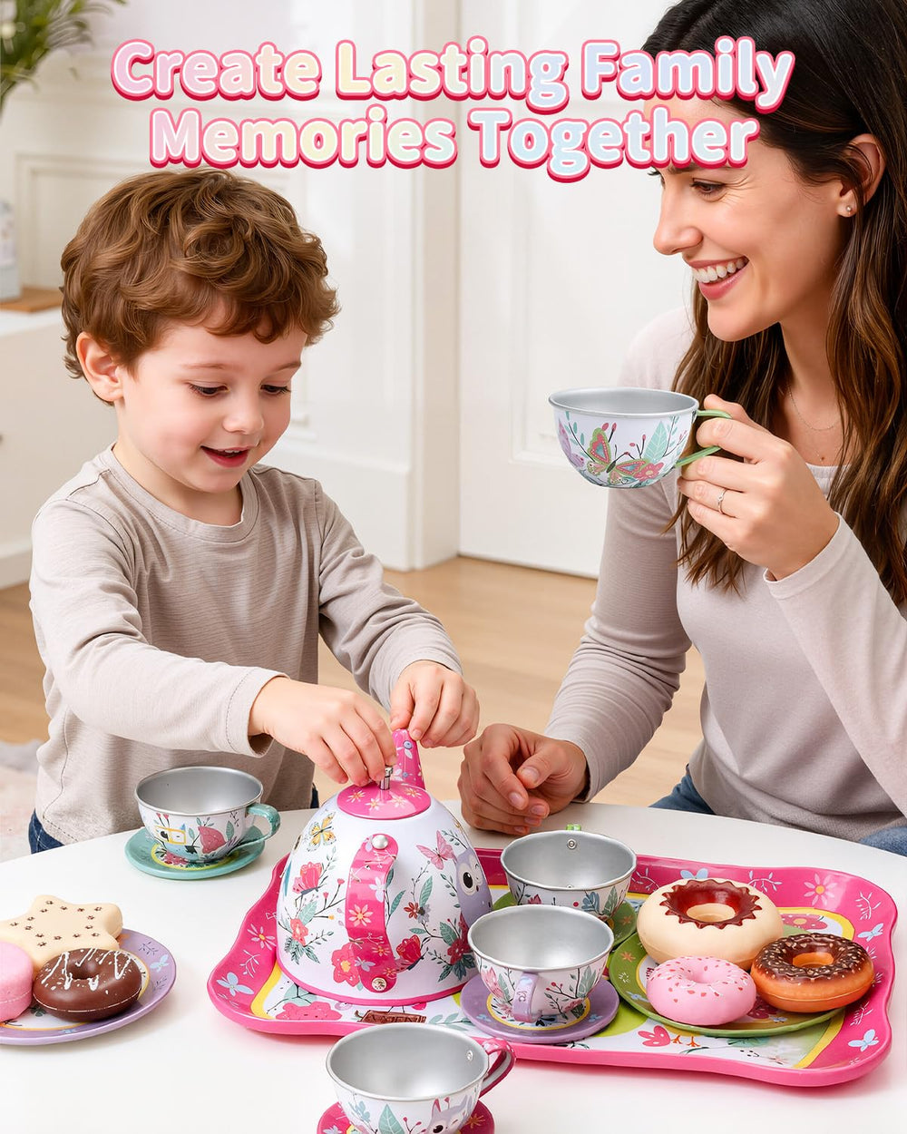 Fiderix Premium Tea Party Set safe tin with smooth edges for daily play