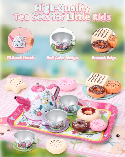 Fiderix Premium Tea Party Set toddler plates for easy serving and coordination
