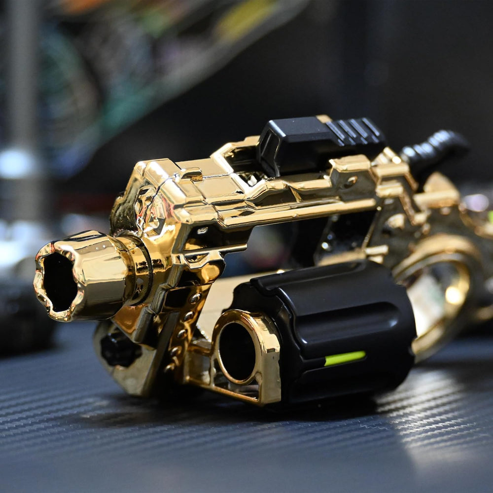 Golden Spinner Gun in sleek case for gift-ready unboxing.