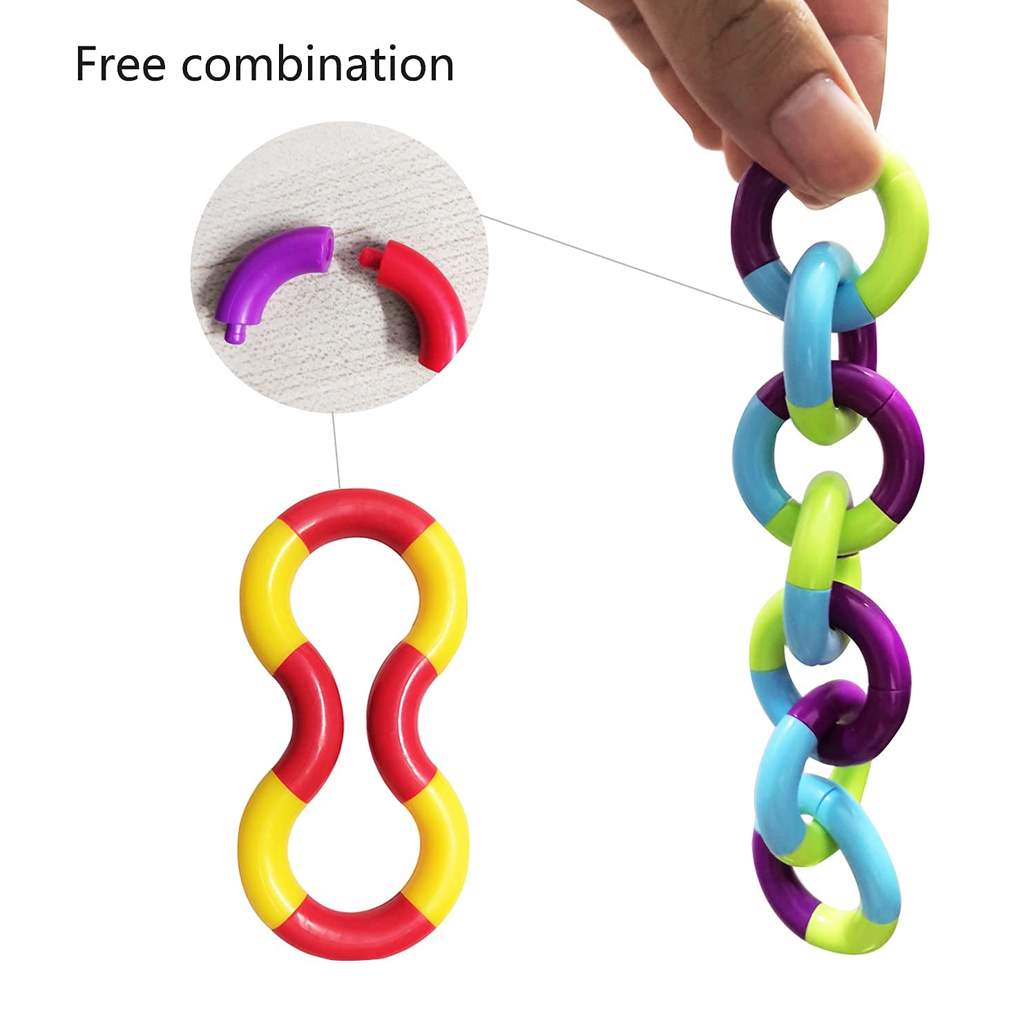 Fidget toys twist and link to form new shapes, stimulating focus