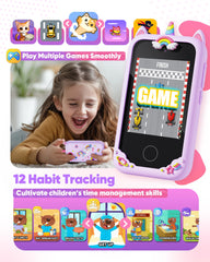 Fiechcco Kids Smart Phone Purple with included lanyard for easy carrying