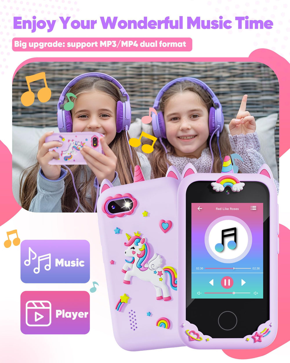 Fiechcco Kids Smart Phone Purple packaging box ready for gifting