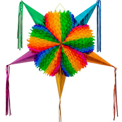 Fiesta Wraps pinata XL Rainbow front view with vibrant party colors.