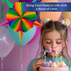 Fiesta Wraps pinata five-cone design creates exciting multi-directional party fun.
