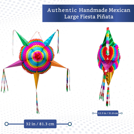 Fiesta Wraps pinata star cones foil streamers as a festive focal point