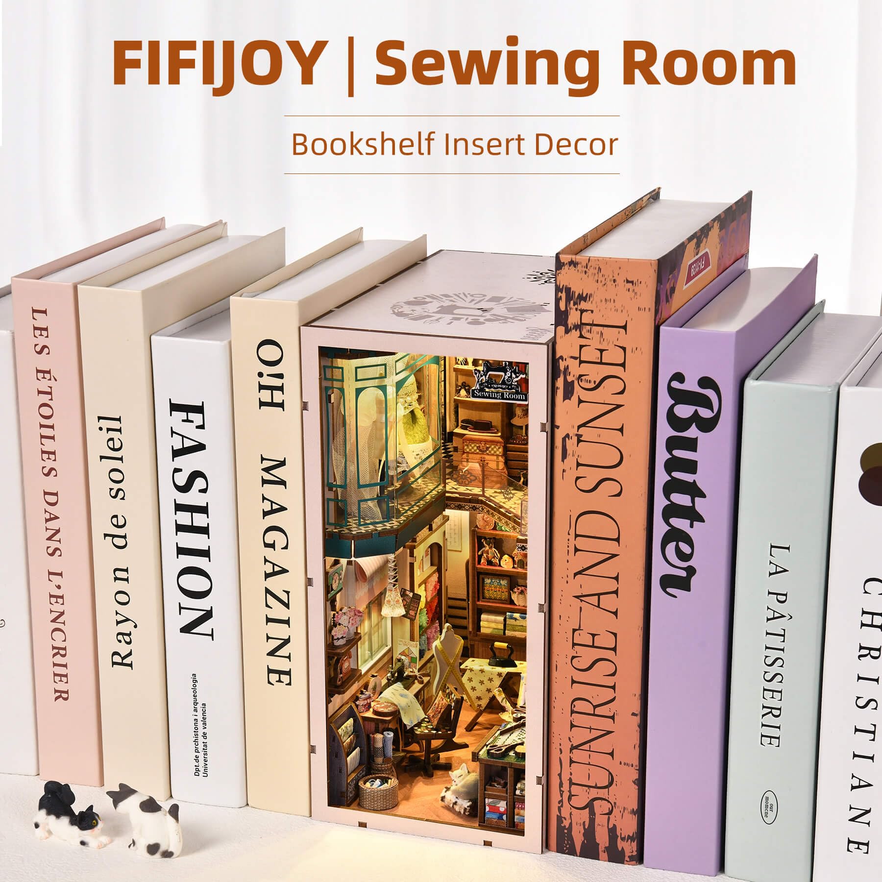 Fifijoy Book Nook Kit dollhouse parts ready for assembly
