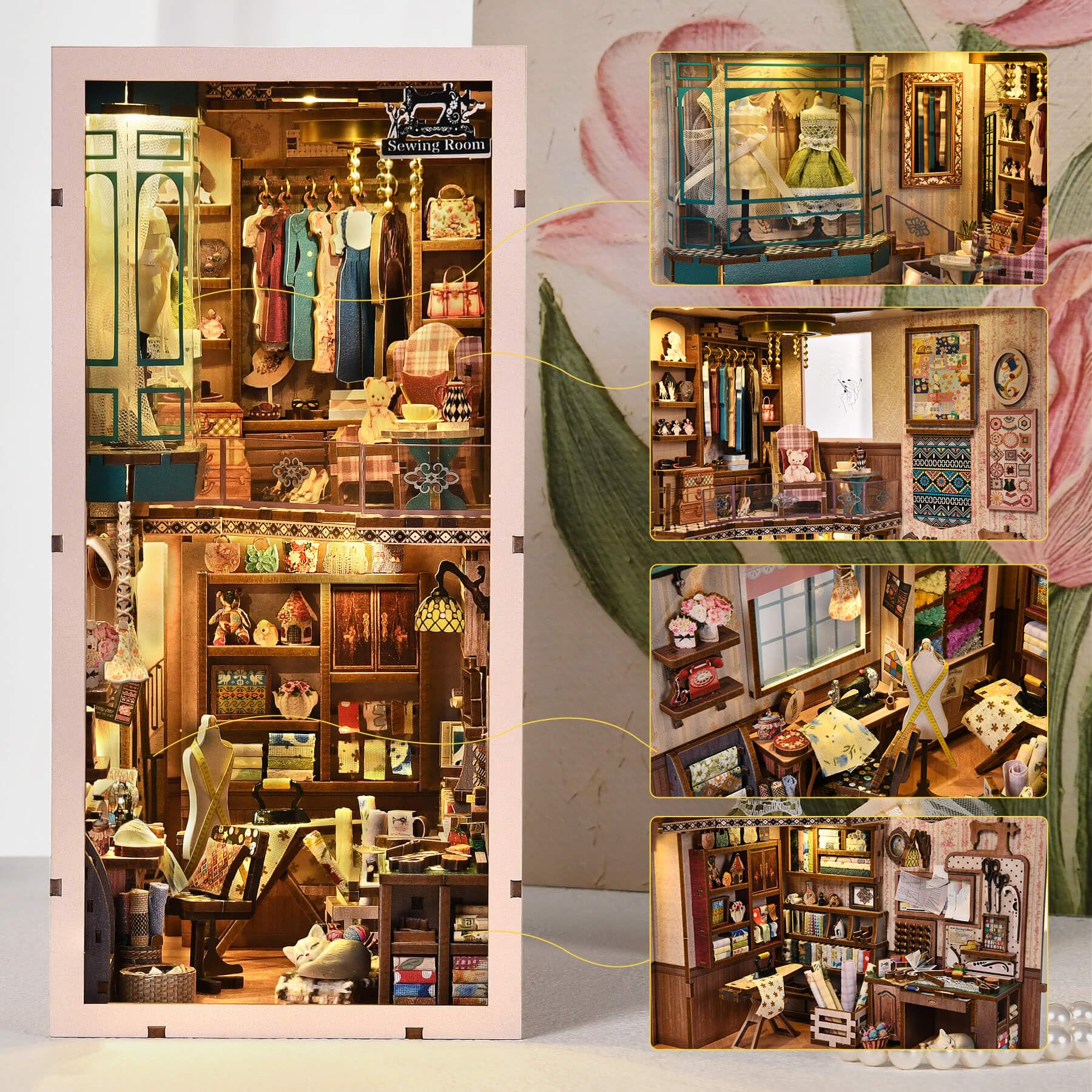 Fifijoy Book Nook Kit scrap basket creates a cozy sewing space
