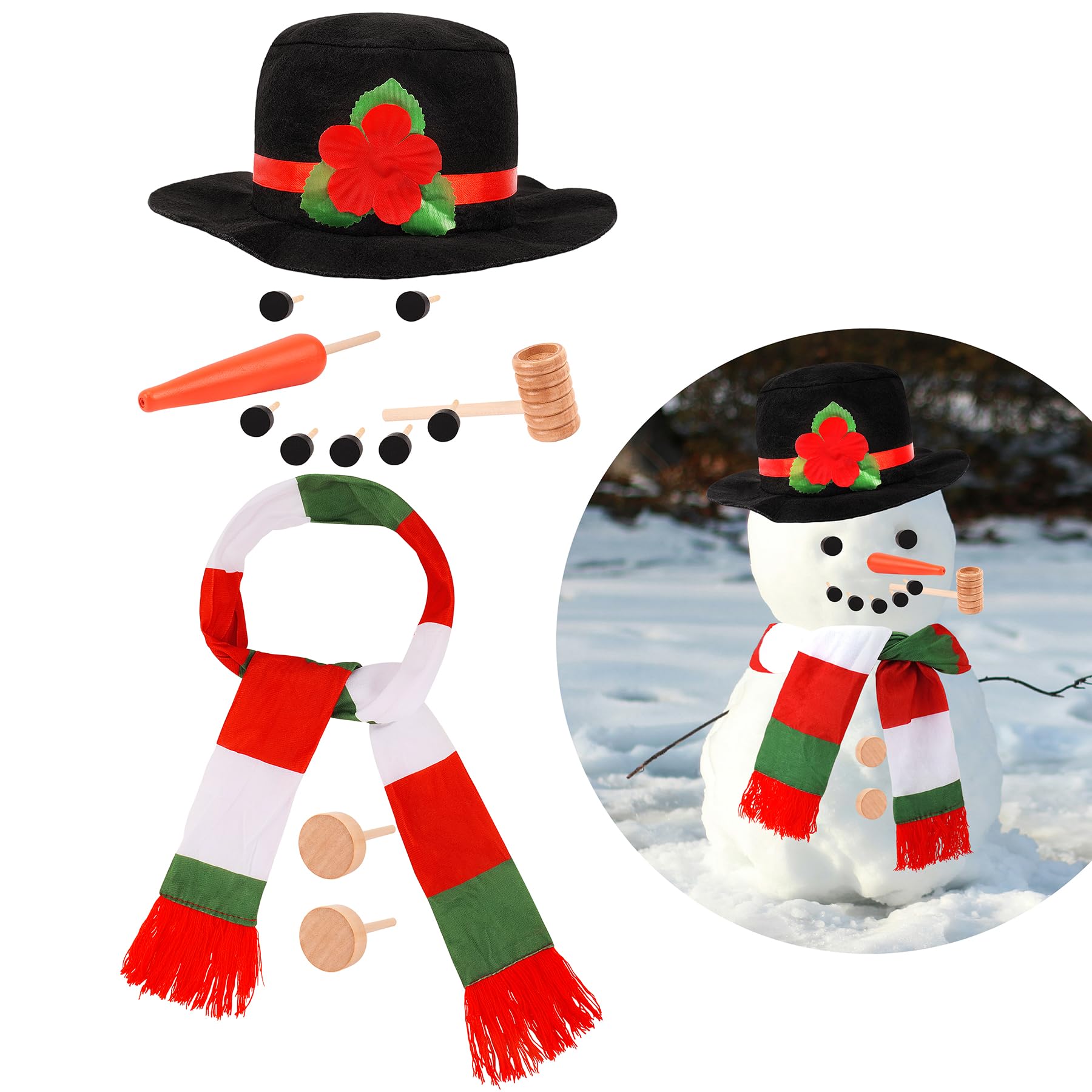 Fighting to Achieve 13PCS Snowman Kit hat for outdoor decoration and seasonal fun.