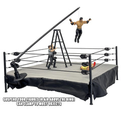 Figures Toy Company table clamp attachment secures setups on sturdy surfaces.